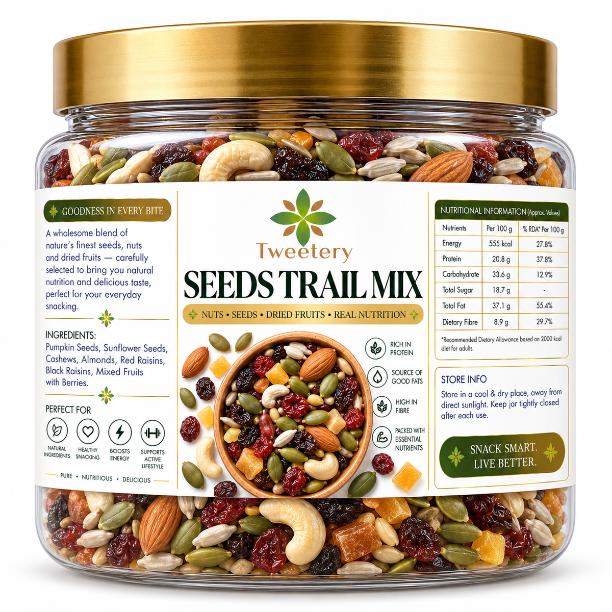 Seeds Dryfruit Trail Mix | Nuts, Seeds & Dried Fruits | Tweetery Nuts