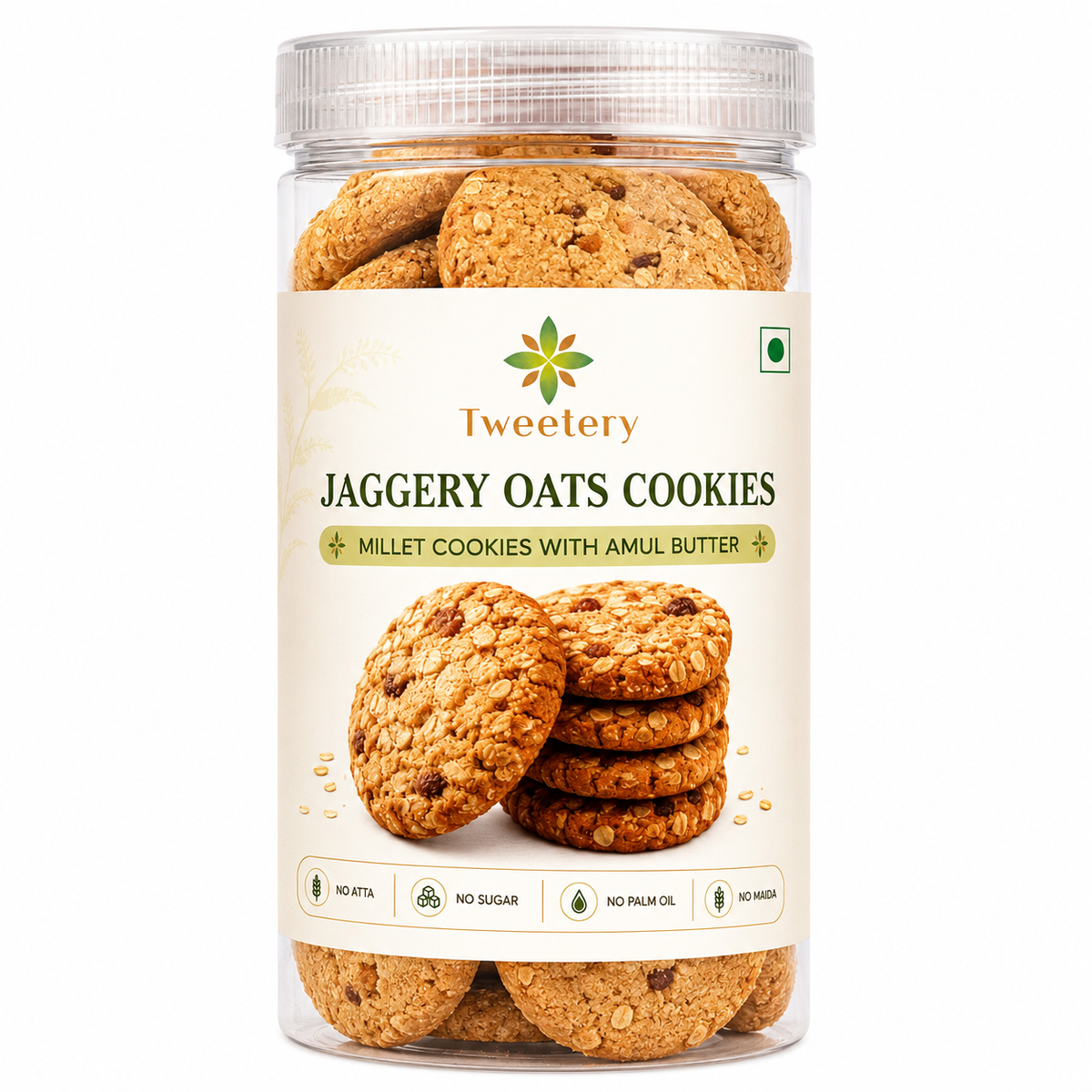 Jaggery Oats Cookies | Oats Cookies with Jaggery, Almonds & Cashews | Tweetery Nuts