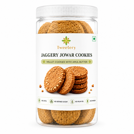 Jaggery Jowar Cookies | Millet Cookies with Jaggery, Almonds & Cashews | Tweetery Nuts