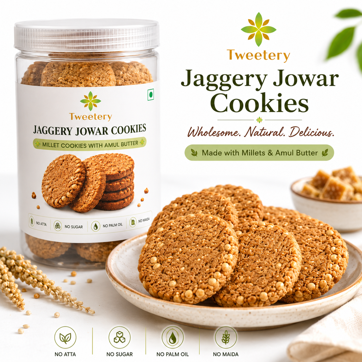 Jowar Jaggery Cookies