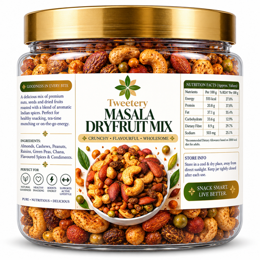 Masala Dryfruits Mix | Spicy & Crunchy Nuts, Seeds & Dried Fruits | Tweetery Nuts
