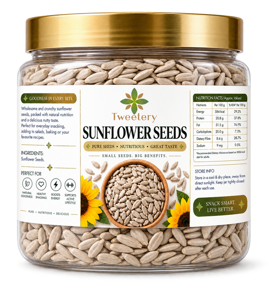 Sunflower Seeds | Premium Crunchy Seeds | Rich in Protein & Fibre | Tweetery Nuts